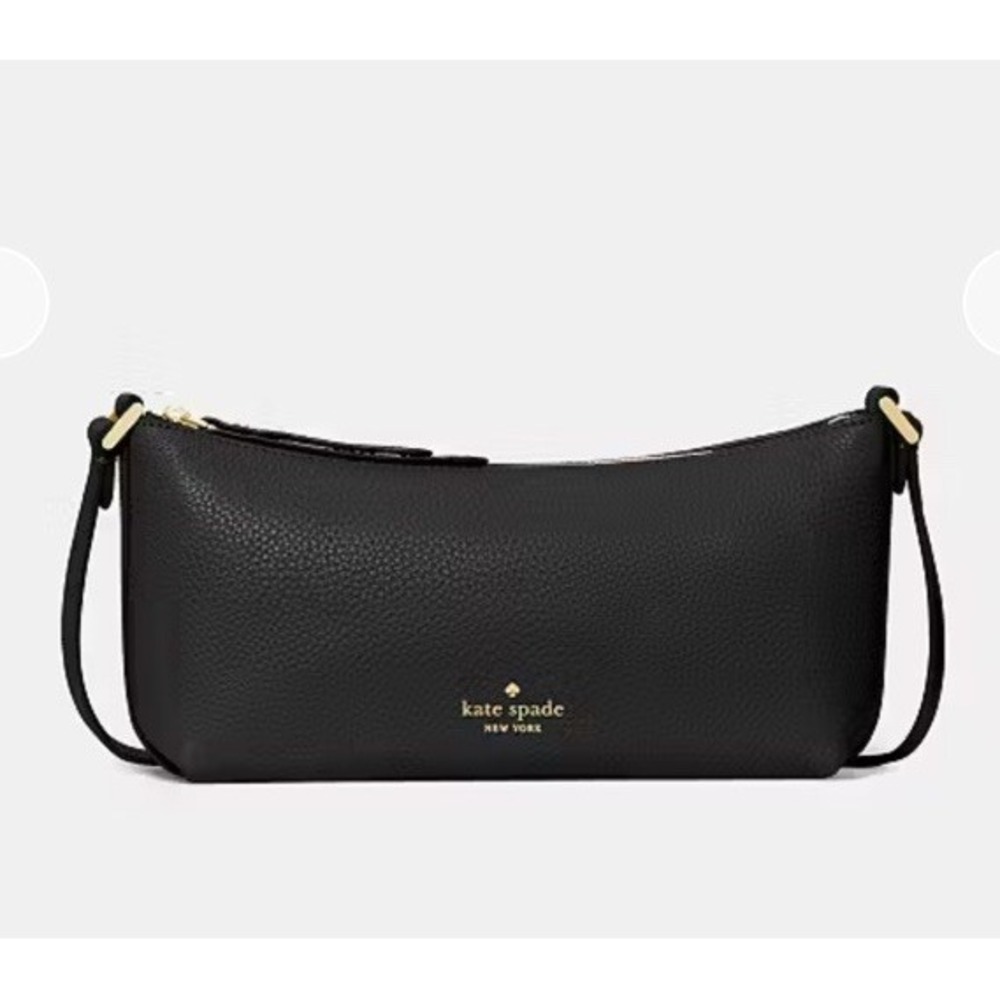 kate spade Lenox Mini Crossbody Bag Purse Black + Gold Hardware, New without Tag - Picture 9 of 11